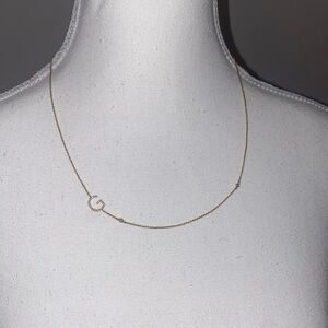 Anthropologie Gold "G" Initial Necklace